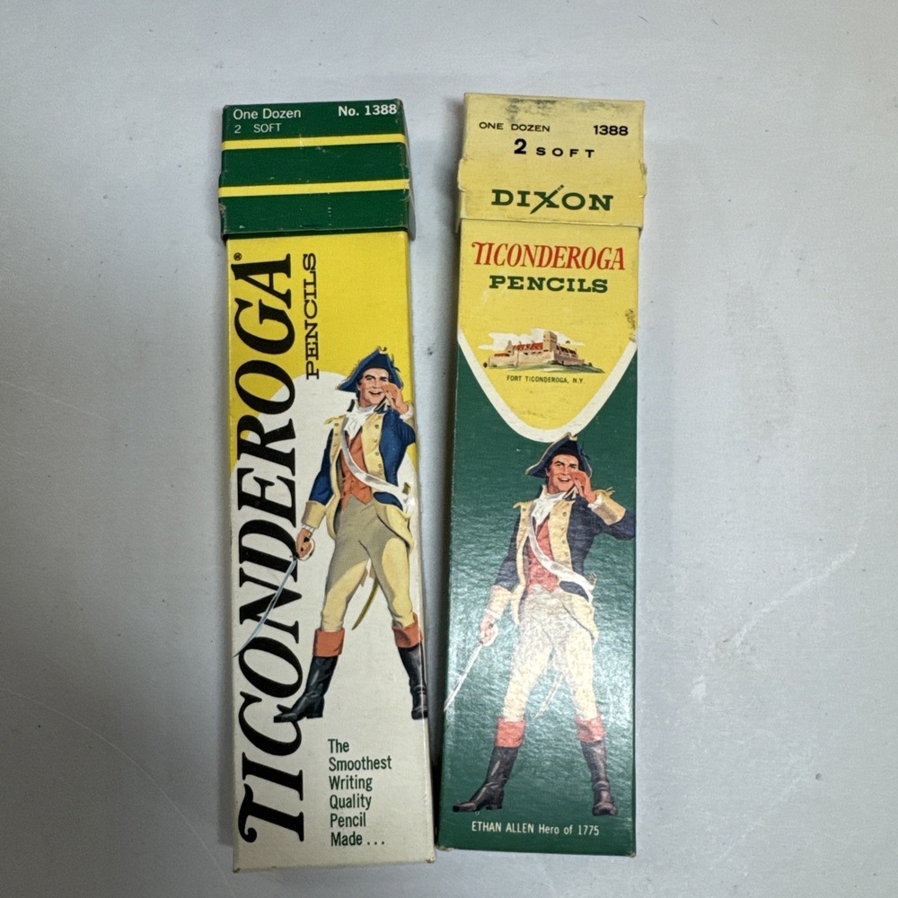 VTG Dixon Ticonderoga Pencils No. 2 Soft #1388 New 2 Box 22 Pencils